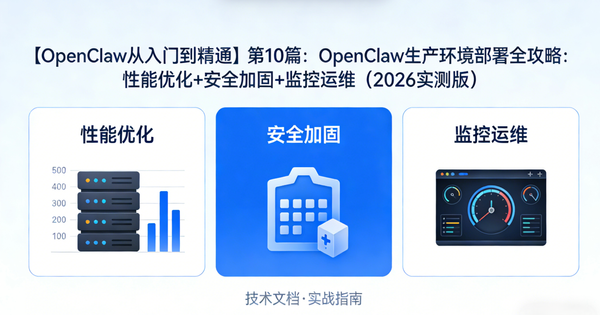 【OpenClaw从入门到精通】第10篇：OpenClaw生产环境部署全攻略：性能优化+安全加固+监控运维（2026实测版）